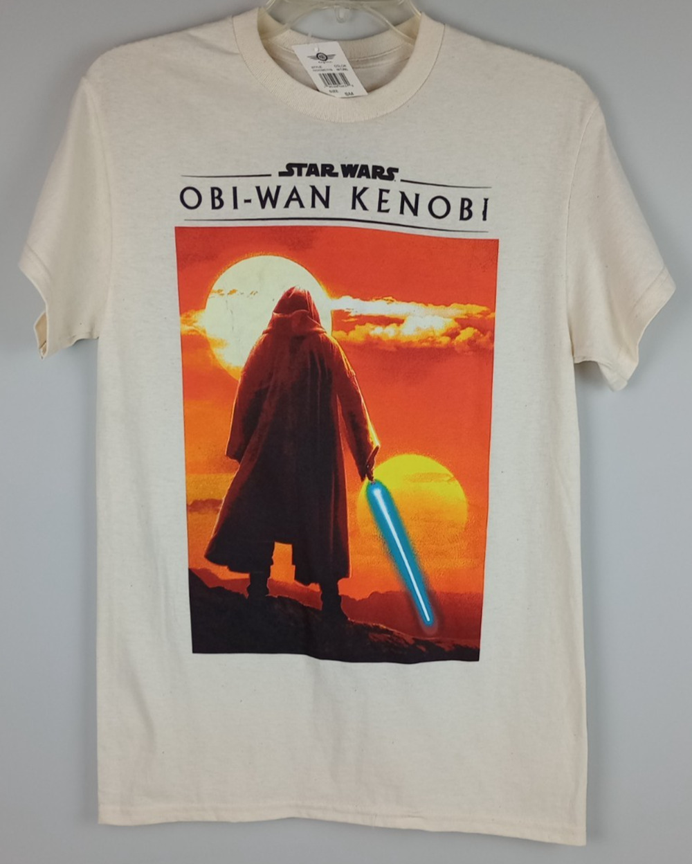 Star Wars Mad Engine Adult S Off White ObiWan Kenobi Two Suns Graphic Tshirt